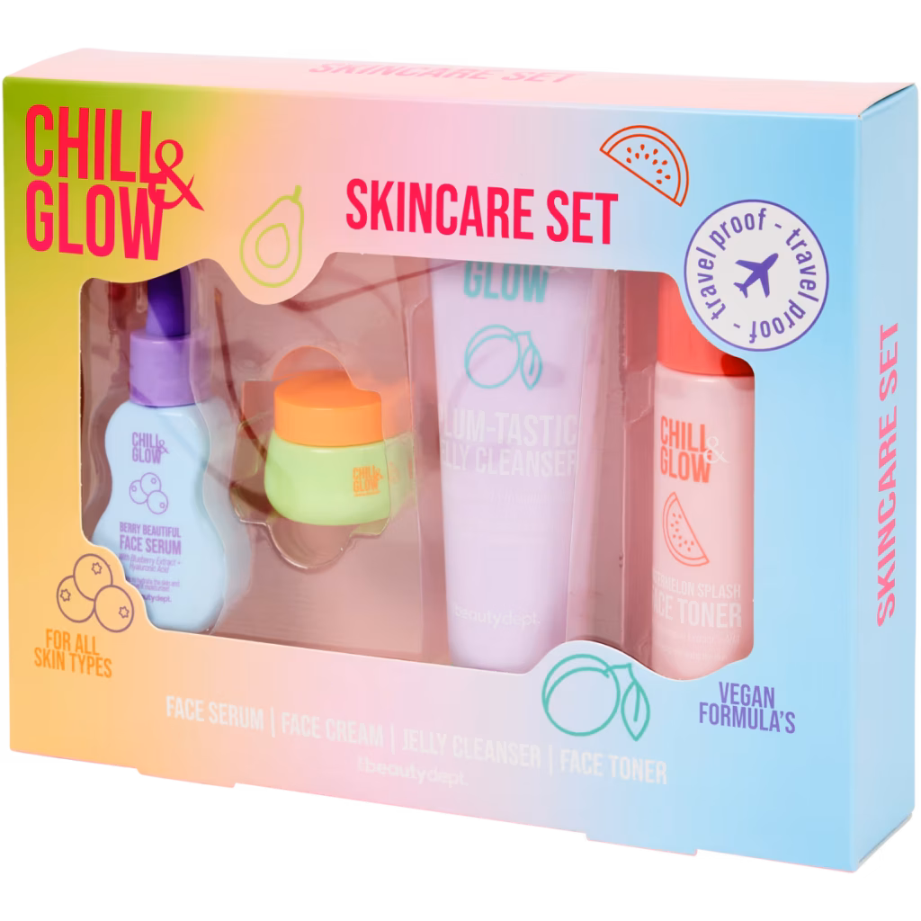 The Beauty Dept – Coffret Visage « Chill & Glow » (Routine Complète 4 Pièces)