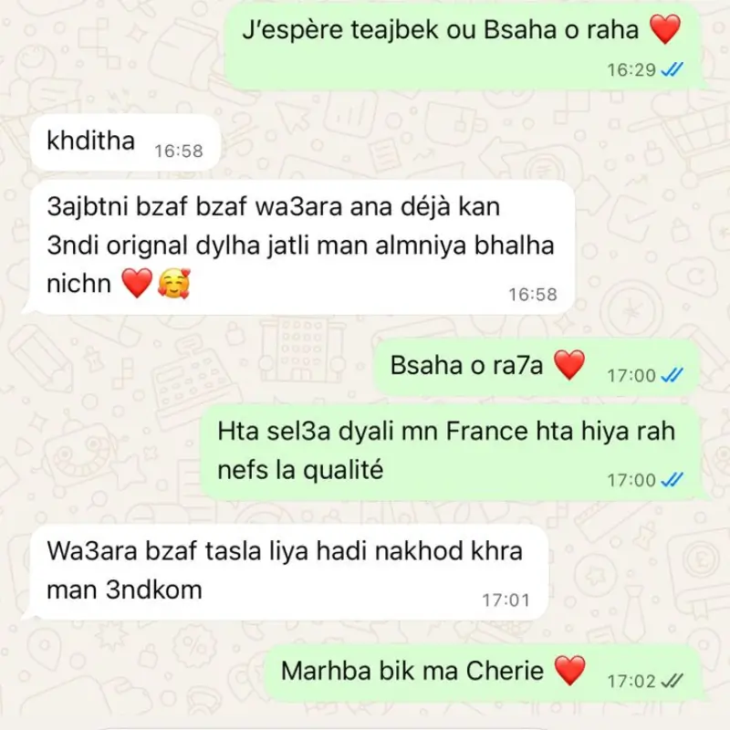 Avis cliente WhatsApp